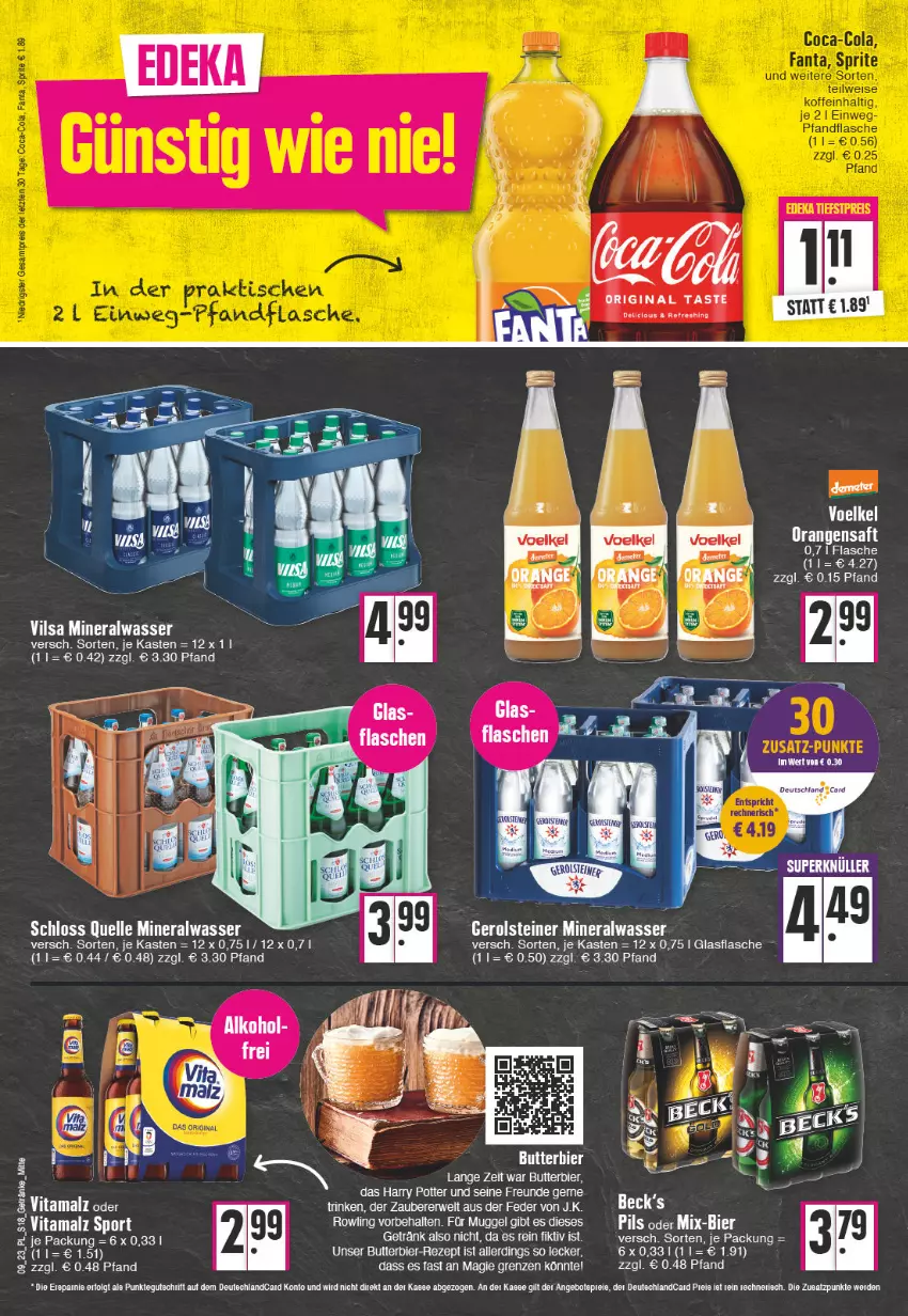 Aktueller Prospekt E Center - Angebote der Woche - von 27.02 bis 04.03.2023 - strona 18 - produkty: Alwa, bier, elle, gerolsteine, gerolsteiner, gin, malz, mineralwasser, orange, orangen, orangensaft, pils, rwe, saft, Sport, steiner, tee, Ti, vilsa, vita, vitamalz, wasser