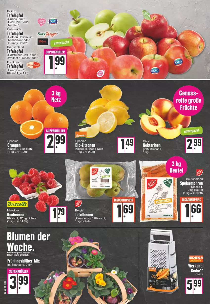 Aktueller Prospekt E Center - Angebote der Woche - von 27.02 bis 04.03.2023 - strona 4 - produkty: angebot, beutel, Birnen, blume, blumen, deka, eis, holsteiner, korb, LG, möhren, Nektar, nektarinen, orange, orangen, Schal, Schale, speisemöhren, steiner, tafeläpfel, tafelbirnen, Wella