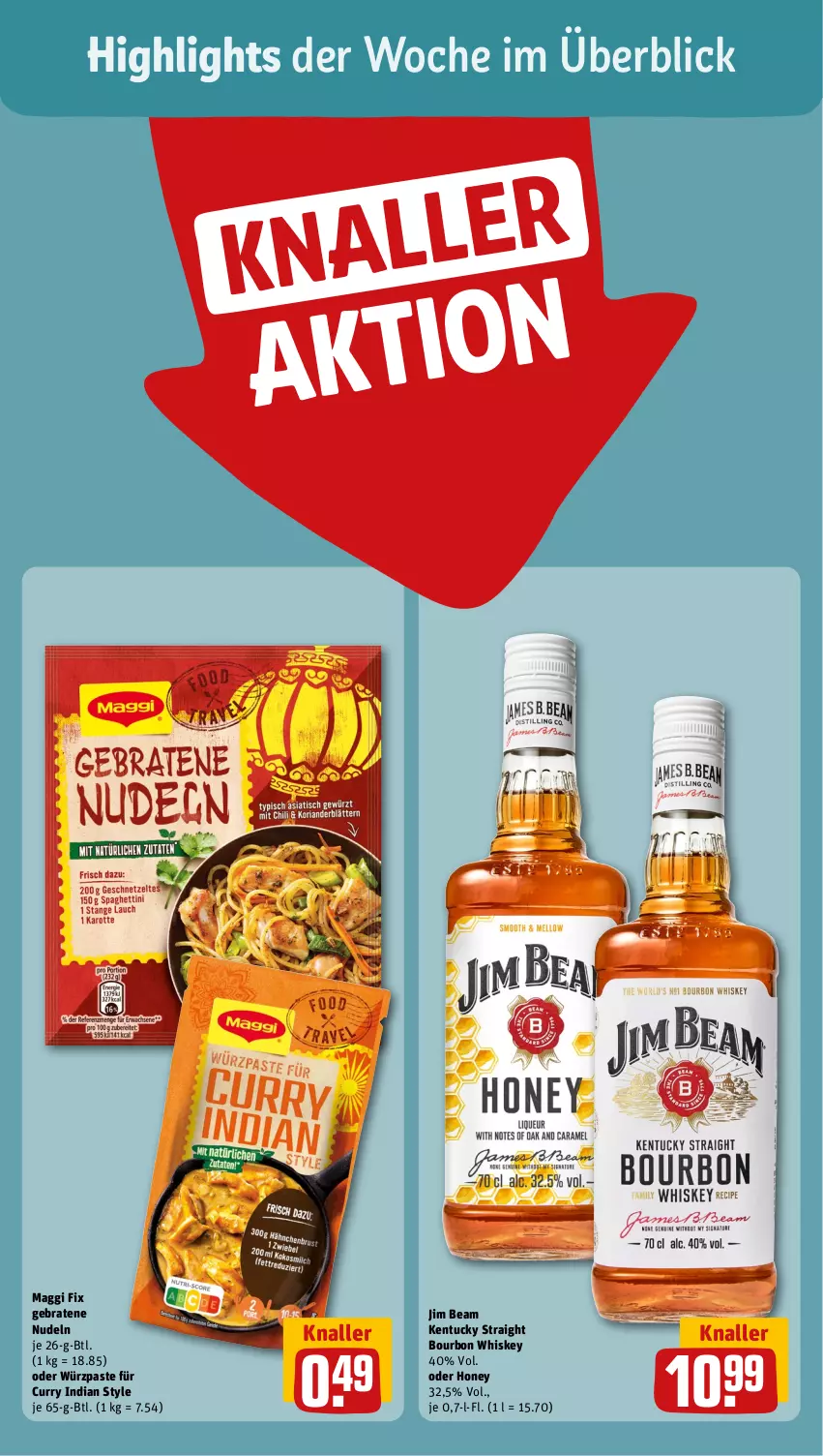 Aktueller Prospekt Rewe - Prospekte - von 29.01 bis 03.02.2024 - strona 2 - produkty: bourbon, bourbon whiskey, braten, curry, jim beam, kentucky straight, maggi, maggi fix, nudel, nudeln, tuc, whiskey