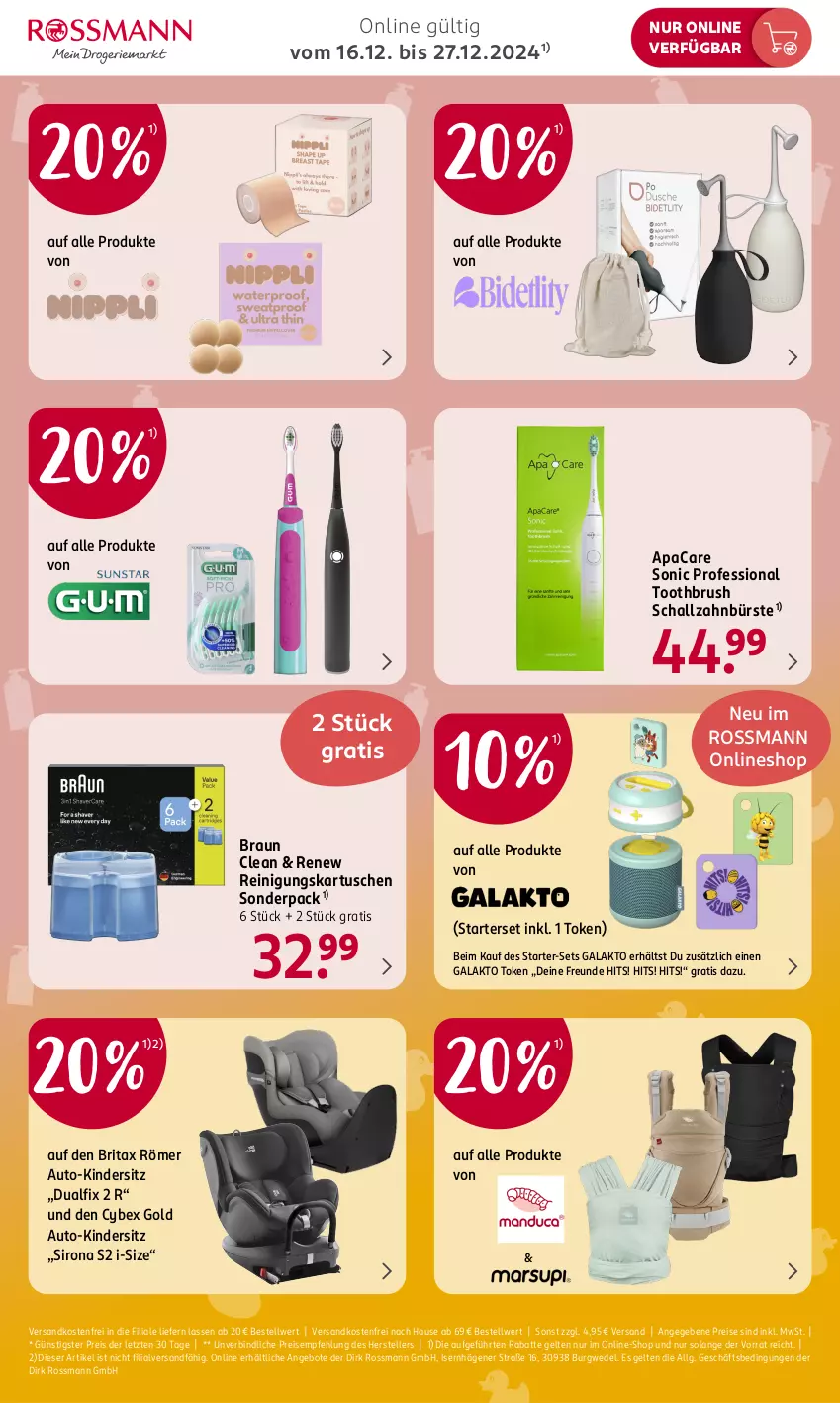 Aktueller Prospekt Rossmann - Prospekte - von 16.12 bis 27.12.2024 - strona 3 - produkty: angebot, angebote, auto, braun, brita, bürste, eis, elle, Kinder, Kindersitz, LG, ndk, Reinigung, reis, Schal, teller, Ti, versandkostenfrei, wedel, zahnbürste, ZTE