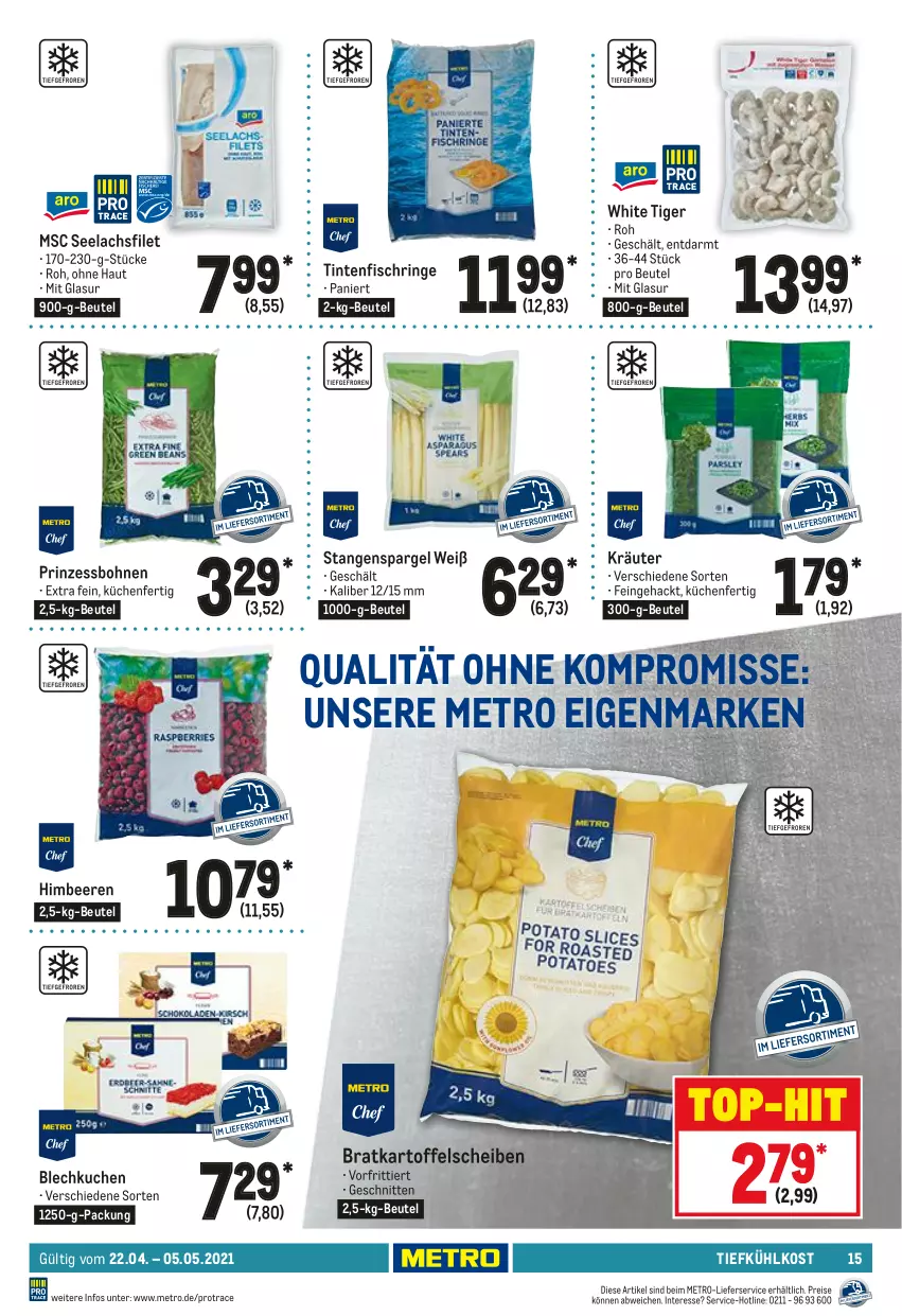 Aktueller Prospekt Metro - GastroJournal - von 22.04 bis 05.05.2021 - strona 15 - produkty: beere, beeren, beutel, bohne, bohnen, eis, filet, fisch, himbeer, himbeere, himbeeren, kartoffel, kräuter, küche, Küchen, kuchen, lachs, lachsfilet, lieferservice, Metro, prinzessbohnen, reis, ring, schnitten, seelachsfilet, spargel, stangenspargel, Ti, tiefkühlkost, Tintenfischringe