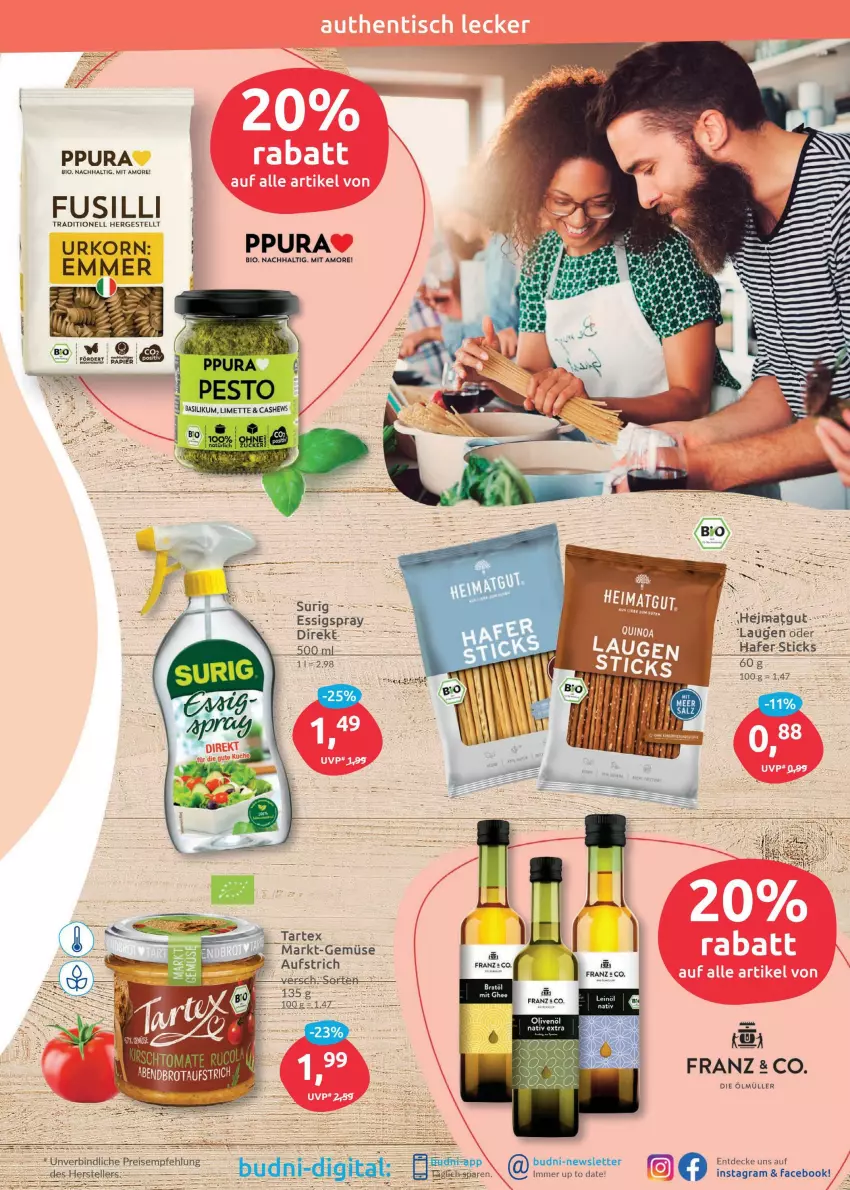 Aktueller Prospekt Budni - Prospekte - von 25.04 bis 30.04.2022 - strona 9 - produkty: aust, bio, brot, decke, essig, fusilli, hafer, korn, Müller, Ti, urkorn