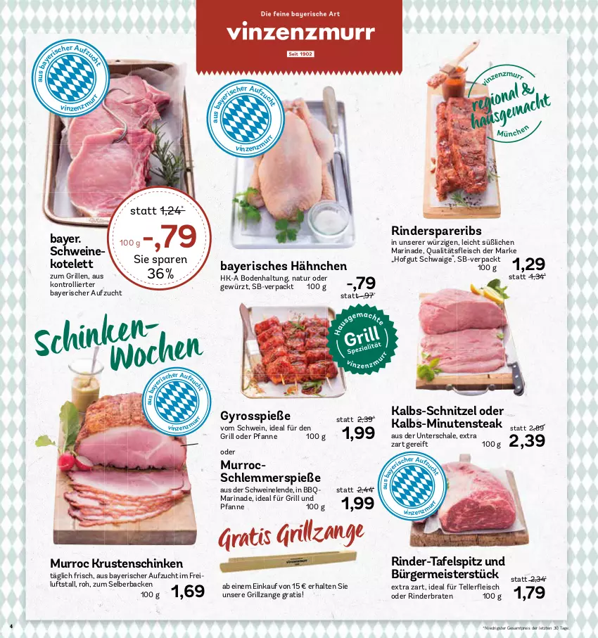 Aktueller Prospekt Aez - Prospekte - von 14.08 bis 19.08.2023 - strona 4 - produkty: braten, eis, elle, für grill und pfanne, Germ, gewürz, grill, grill und pfanne, grillzange, gyros, hofgut, ideal für grill, ideal für grill und pfanne, kotelett, Krustenschinken, marinade, Meister, natur, pfanne, reis, rind, rinder, rinderbraten, Schal, Schale, schinken, schnitzel, schwein, schweine, schweinekotelett, spareribs, steak, tafelspitz, teller, Ti, trolli, und pfanne, wein, weine, ZTE