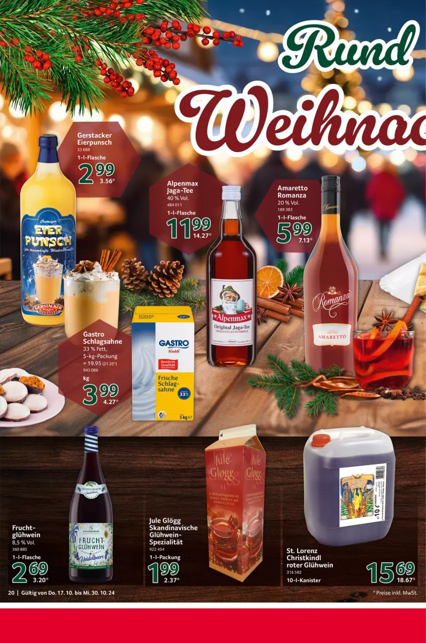 Aktueller Prospekt Selgros - Gastronomie - von 17.10 bis 30.10.2024 - strona 20 - produkty: Amaretto, eier, eis, flasche, frucht, Glühwein, reis, sahne, schlagsahne, Spezi, tee, Ti, wein