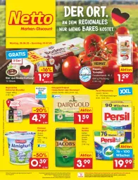 Gazetka promocyjna Netto Marken-Discount - Filial-Angebote - Gazetka - ważna od 01.07 do 01.07.2023 - strona 1 - produkty: almighur, almighurt, angebot, bestpreis, brustfilet, butter, Dairygold, ehrmann, ehrmann almighurt, eier, eis, filet, fleisch, gin, hähnchen-brustfilet, irische butter, jacobs, kaffee, ndk, persil, persil waschmittel, reis, rispentomaten, Streichzart, Ti, tomate, tomaten, waschmittel, wurst, wurst in selbstbedienung, ZTE