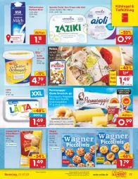 Gazetka promocyjna Netto Marken-Discount - Filial-Angebote - Gazetka - ważna od 01.07 do 01.07.2023 - strona 17 - produkty: aioli, angebot, apostels, bestpreis, brötchen, butter, coppenrath, eis, haltbare milch, kühlregal, lätta, malz, milch, parmigiano, parmigiano reggiano, patros, piccolinis, regal, reggiano, reis, Schmalz, snack, sour cream, Ti, wagner, weihenstephan, weizenbrötchen, zaziki, ZTE