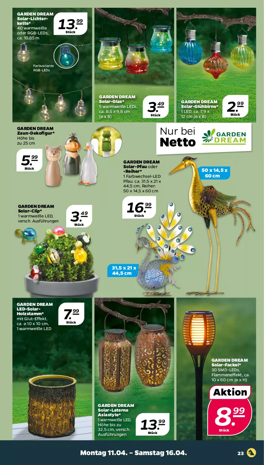 Aktueller Prospekt Netto - Angebote ab Montag - von 11.04 bis 16.04.2022 - strona 23 - produkty: Dekofigur, Holz, Kette, lamm, laterne, leds, lichterkette, Pfau, Ria, Ti