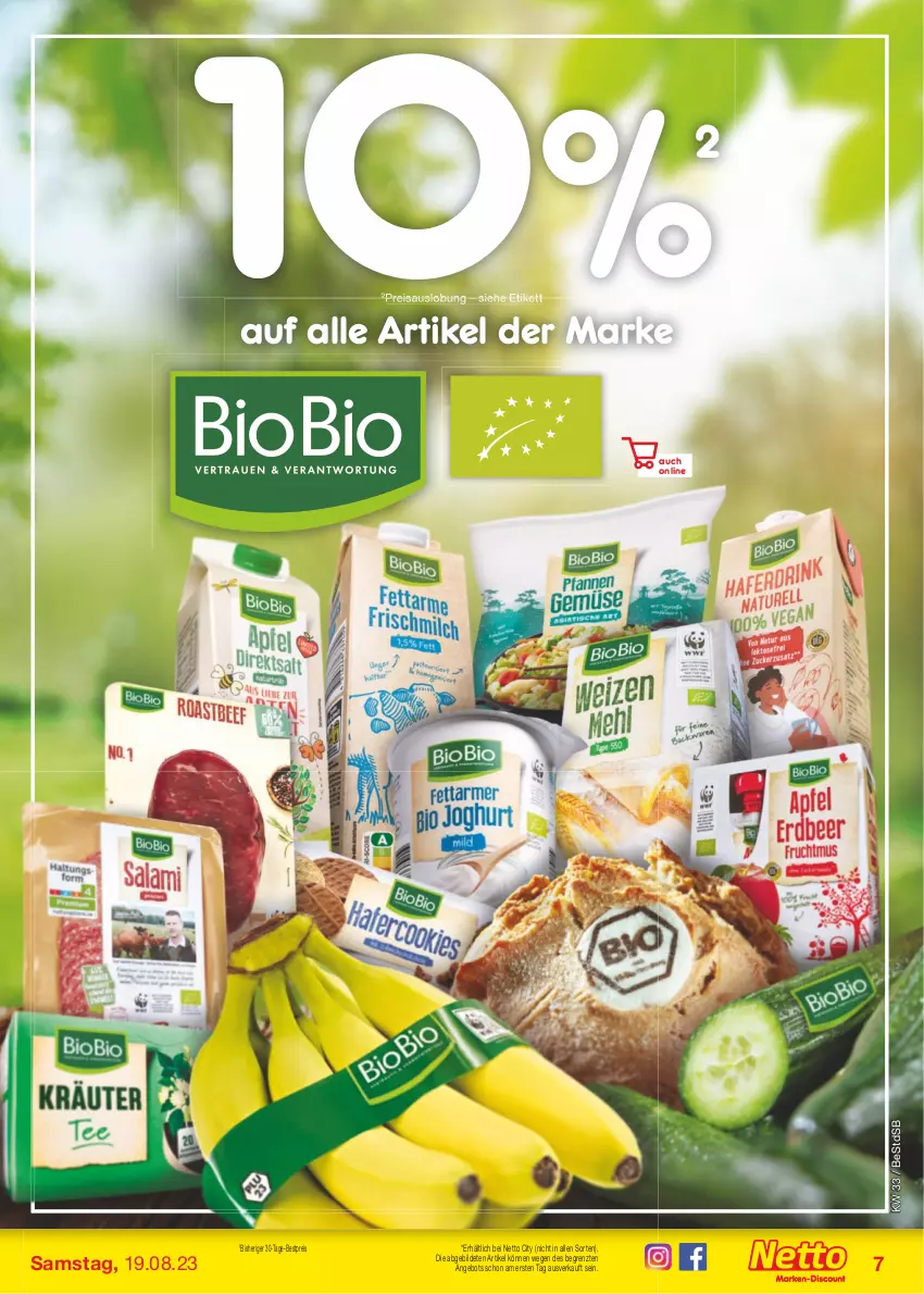 Aktueller Prospekt Netto Marken-Discount - Filial-Angebote - von 14.08 bis 19.08.2023 - strona 7 - produkty: angebot, bestpreis, bio, biobio, eis, reis, Ti, ZTE