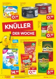 Gazetka promocyjna Netto Marken-Discount - Filial-Angebote - Gazetka - ważna od 19.08 do 19.08.2023 - strona 2 - produkty: bestpreis, chips, crunchips, ehrmann, eis, filet, filets, fisch, Garten, jacobs, Jacobs Meisterröstung, kaffee, knorr, knorr fix, Kuschelweich, lorenz, lorenz crunchips, Meister, meisterröstung, ndk, obst, obstgarten, reis, thunfisch, Ti, waschmittel