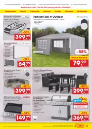 Gazetka promocyjna Netto Marken-Discount - Filial-Angebote - Gazetka - ważna od 19.08 do 19.08.2023 - strona 33 - produkty: abdeckhaube, angebot, Bau, decke, Deckel, deutschlandcard, edelstahl, eis, Garten, gasgrill, glasplatte, grill, grillfläche, grillrost, gutschein, hering, kissen, kracher, latte, lebensmittel, Ria, ring, Rückenkissen, schlauch, Seitenmarkise, telefon, Ti, tisch, uhr, wasser, Zelt, ZTE