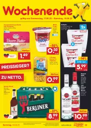 Gazetka promocyjna Netto Marken-Discount - Filial-Angebote - Gazetka - ważna od 19.08 do 19.08.2023 - strona 37 - produkty: angebot, bacardi, berliner, bestpreis, butter, drink, eis, froop, milch, Müller, müller froop, nuss, pils, pilsner, raffaello, reis, reiss, sac, sprite, Streichzart, teigwaren, Ti, ZTE