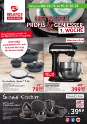 Gazetka promocyjna Selgros - Nonfood - Gazetka - ważna od 11.01 do 11.01.2023 - strona 1 - produkty: backofen, Becher, braten, Bratentopf, bratpfanne, braun, decke, dessert, Dessertteller, edelstahl, eis, elle, fleisch, Fleischtopf, herdarten, kaffee, kaffeebecher, Kochtopf, kraft, küche, Küchen, küchenmaschine, LG, maille, Ofen, pfanne, Ria, Schal, Schale, schüssel, teller, Ti, topf