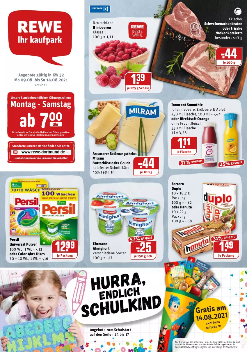 Aktueller Prospekt Rewe - REWE Ihr Kaufpark - von 09.08 bis 14.08.2021 - strona 1