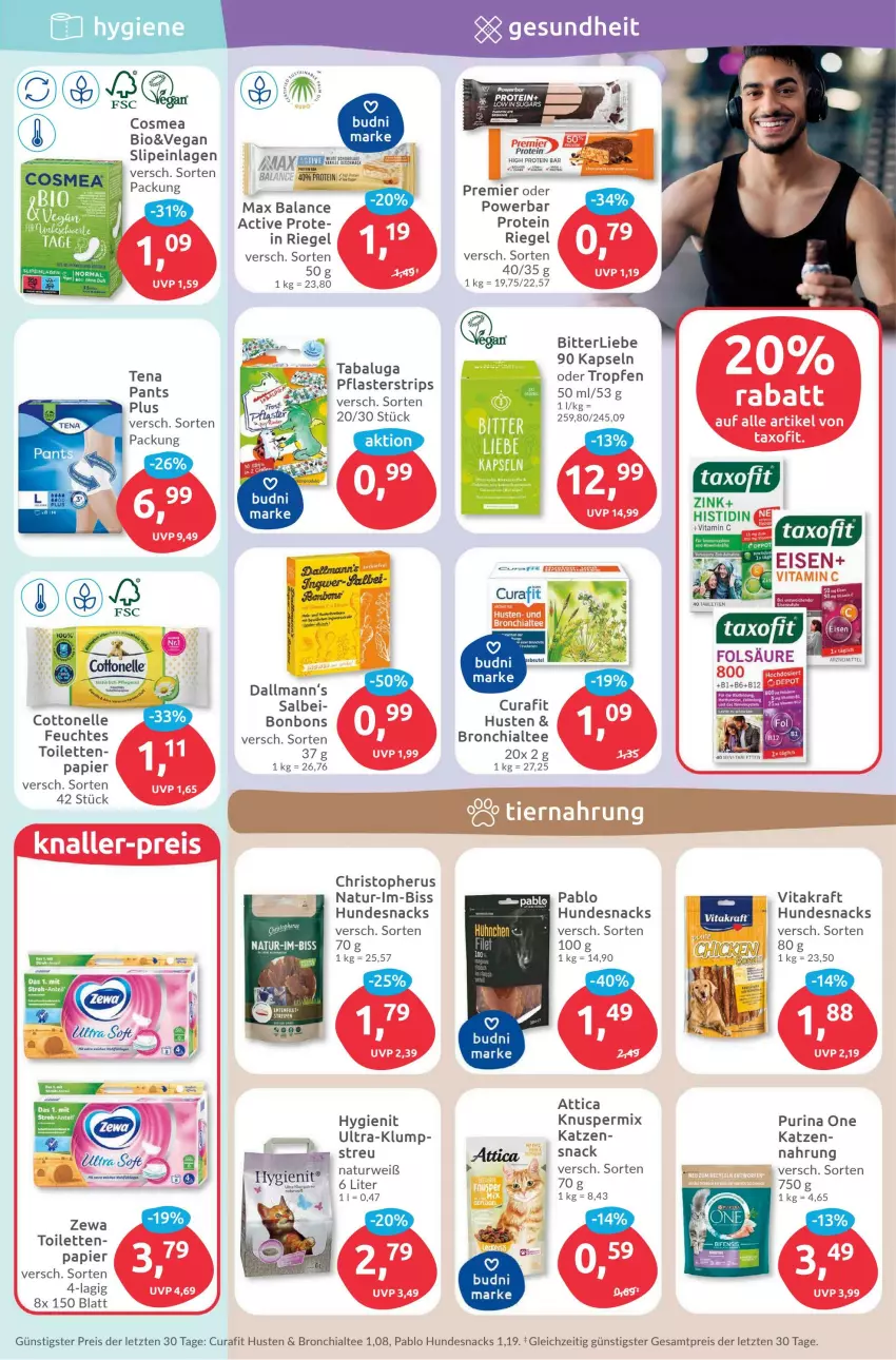 Aktueller Prospekt Budni - Prospekte - von 06.03 bis 11.03.2023 - strona 5 - produkty: bio, bonbons, chia, cosmea, cottonelle, eis, elle, ente, filet, hundesnack, hundesnacks, kraft, natur, Pants, papier, pflaster, purina, reifen, reis, riegel, rwe, snack, snacks, tee, Ti, vita, vitakraft, zewa, ZTE