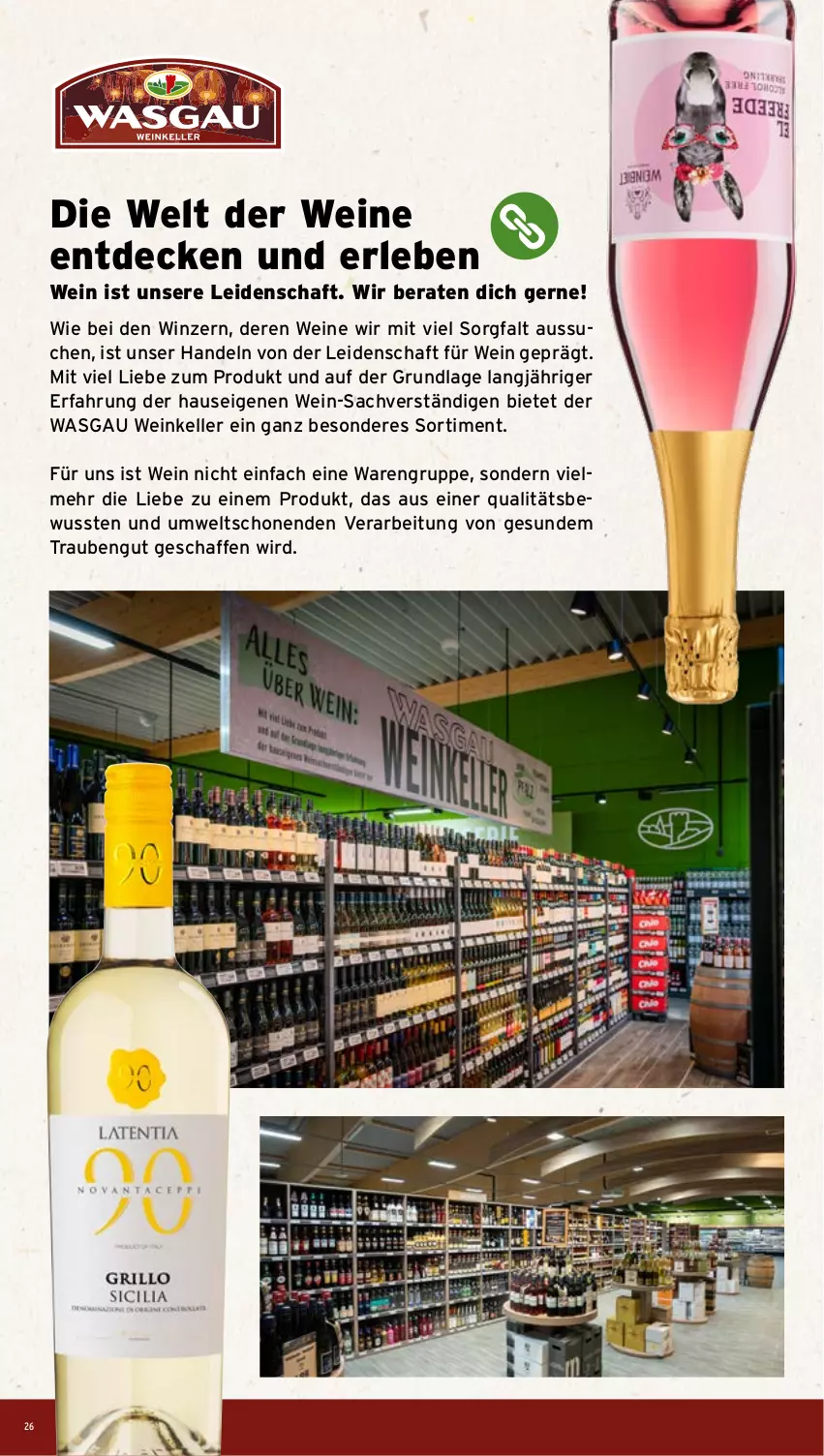 Aktueller Prospekt Wasgau - von 14.09 bis 19.09.2026 - strona 26 - produkty: decke, elle, sac, Ti, trauben, wein, weine