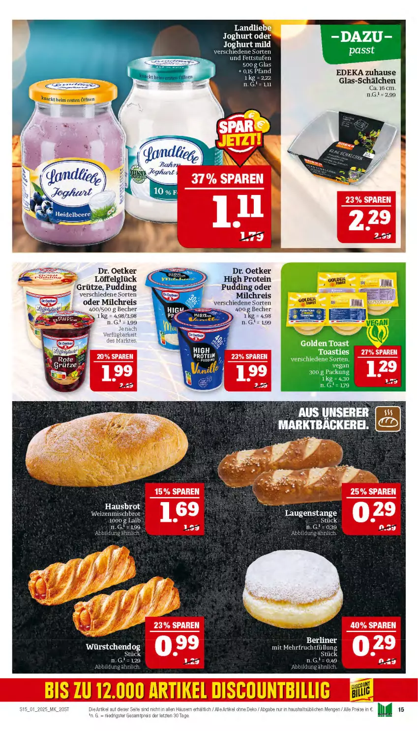 Aktueller Prospekt Marktkauf - Prospekt - von 29.12.2024 bis 04.01.2025 - strona 15 - produkty: asti, Becher, brot, deka, Dr. Oetker, eis, grütze, joghur, joghurt, joghurt mild, LG, Löffel, milch, milchreis, pudding, reis, Ti, toast, usb, weizenmischbrot, ZTE