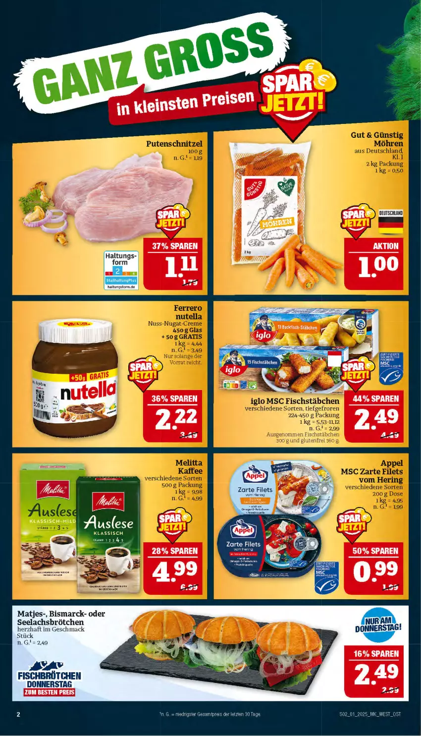 Aktueller Prospekt Marktkauf - Prospekt - von 29.12.2024 bis 04.01.2025 - strona 2 - produkty: bismarck, brötchen, eis, filet, filets, fisch, lachs, mac, matjes, reis, ZTE