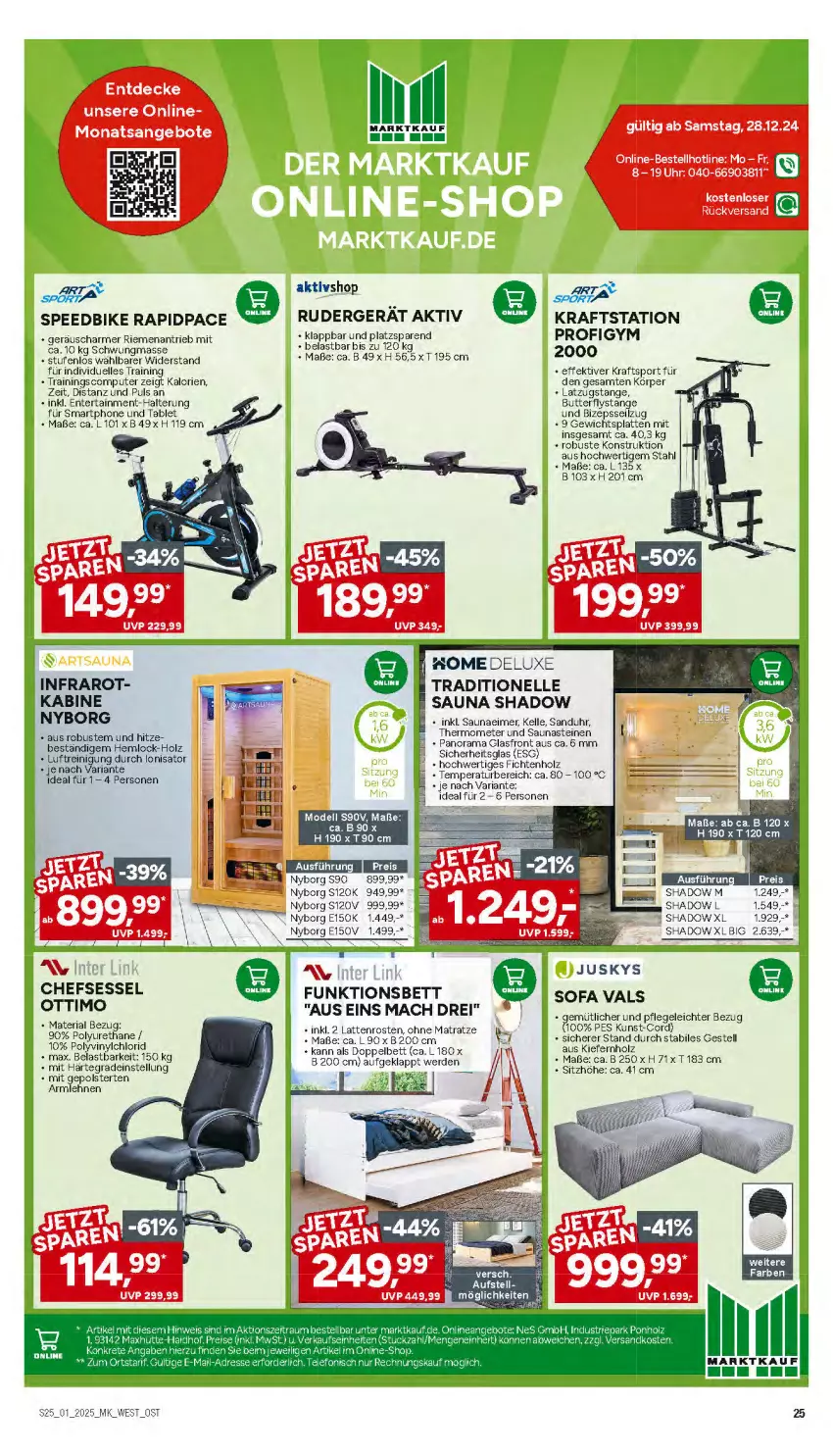 Aktueller Prospekt Marktkauf - Prospekt - von 29.12.2024 bis 04.01.2025 - strona 25 - produkty: angebot, angebote, armlehnen, bett, butter, computer, decke, dell, eis, elle, ente, erde, Holz, kraft, latte, Mode, pute, Reinigung, Ria, Sitzhöhe, smartphone, Sofa, spee, Sport, tablet, Ti, uhr