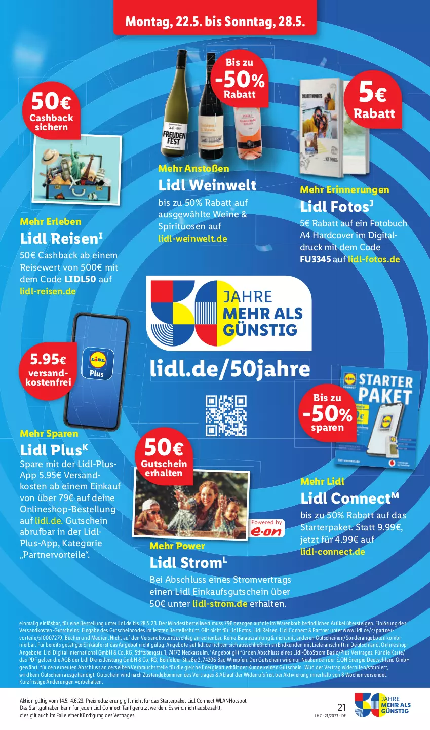 Aktueller Prospekt Lidl - Aktionsprospekt - von 22.05 bis 27.05.2023 - strona 25 - produkty: angebot, angebote, Bad, buch, eis, elle, Fotobuch, gutschein, korb, ndk, Rauch, reis, spirituosen, Ti, wein, weine, ZTE