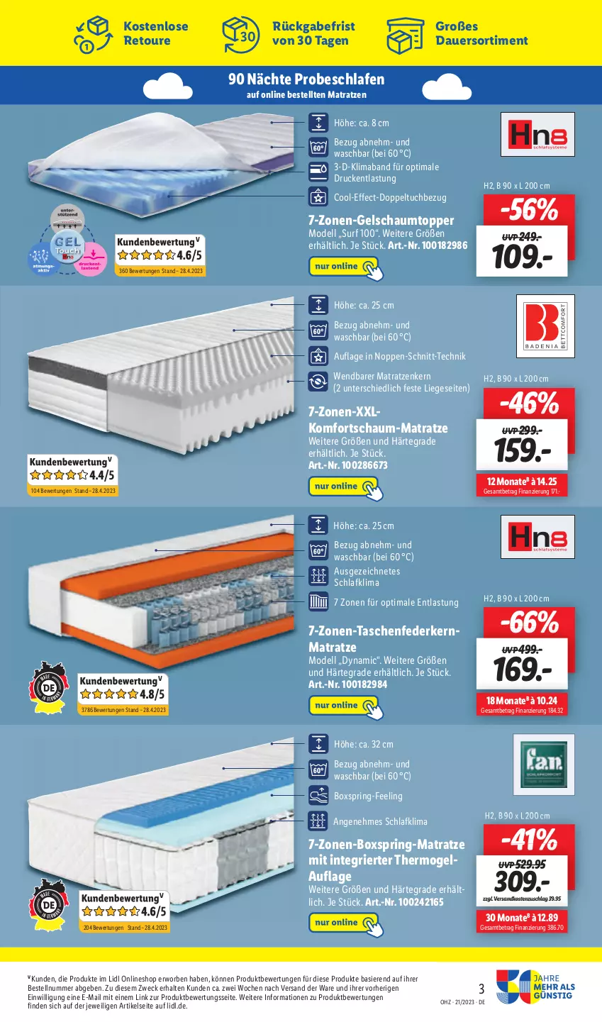 Aktueller Prospekt Lidl - Aktionsprospekt - von 22.05 bis 27.05.2023 - strona 59 - produkty: auer, dell, korb, mab, matratze, matratzen, Mode, ndk, ring, Surf, Ti, tuc, weck