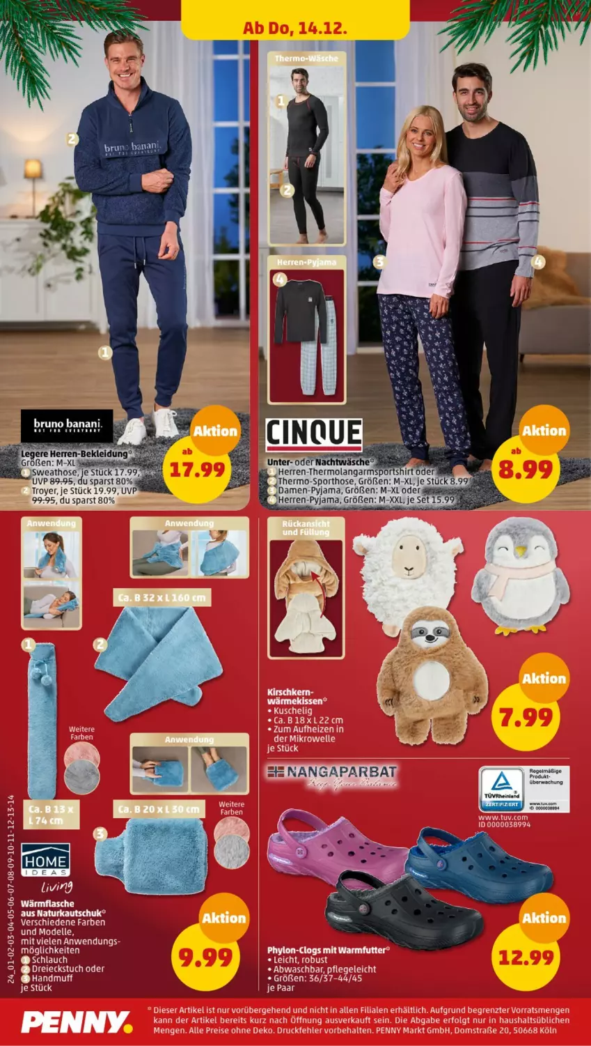 Aktueller Prospekt Penny - Prospekte - von 11.12 bis 16.12.2023 - strona 24 - produkty: dell, elle, hose, kleid, Kleidung, Mode, natur, Pyjama, schlauch, Sport, Ti