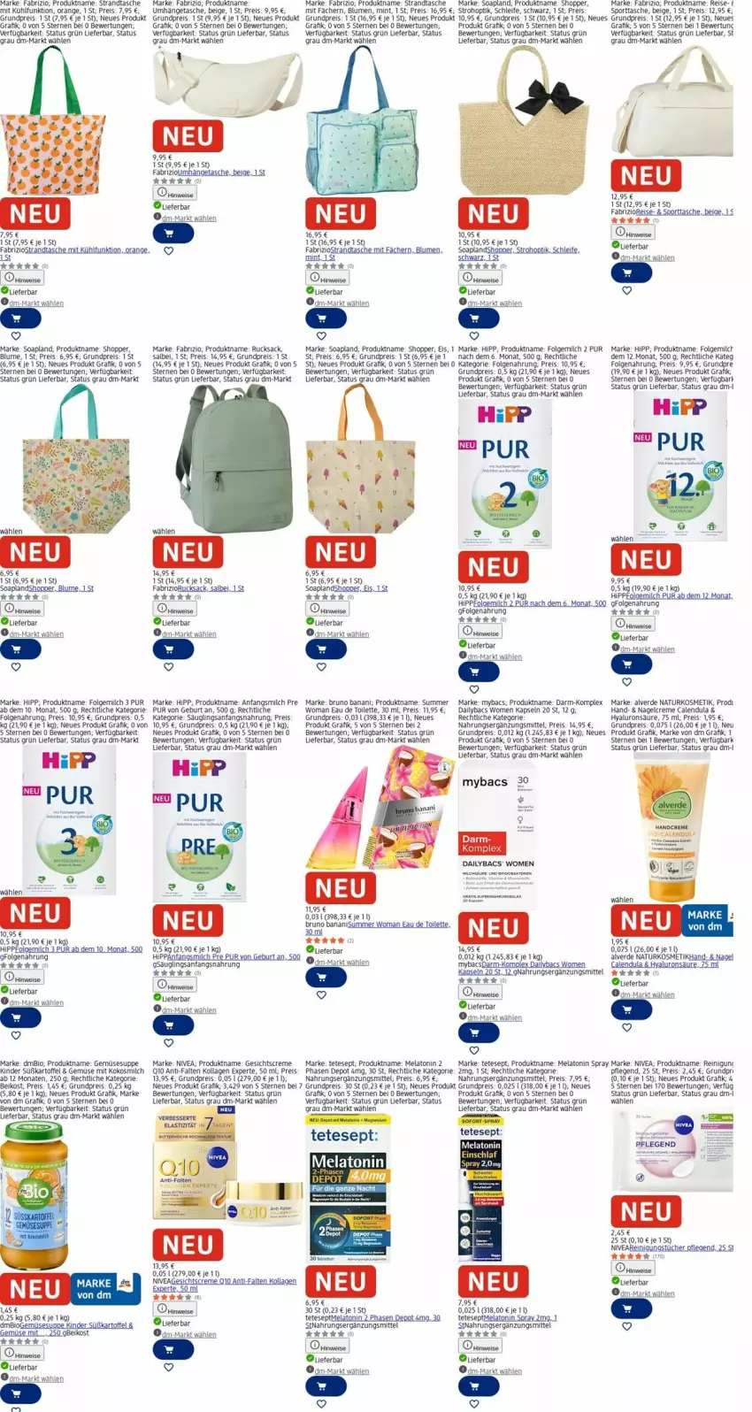 Aktueller Prospekt Dm Drogerie - Prospekte - von 16.03 bis 25.03.2026 - strona 2 - produkty: Alverde, bio, blume, blumen, bruno banani, Calendula, creme, eau de toilette, eis, elle, erde, folgemilch, Gesichtscreme, hipp, HP, hyaluron, kartoffel, Kinder, kokos, kokosmilch, Kollagen, kosmetik, LG, milch, mint, natur, naturkosmetik, nivea, orange, Reinigung, reinigungstücher, reis, rucksack, rum, sac, Sport, sporttasche, strandtasche, suppe, Tasche, Ti, tücher, umhängetasche