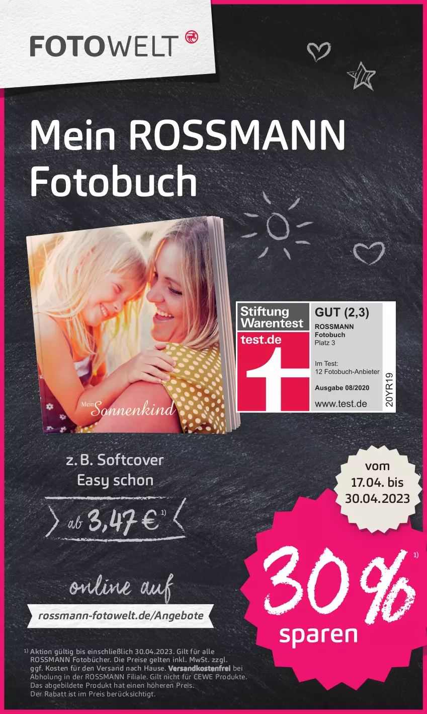 Aktueller Prospekt Rossmann - Prospekte - von 17.04 bis 21.04.2023 - strona 14 - produkty: angebot, angebote, buch, cewe, eis, Fotobuch, ndk, reis, Ti, versandkostenfrei