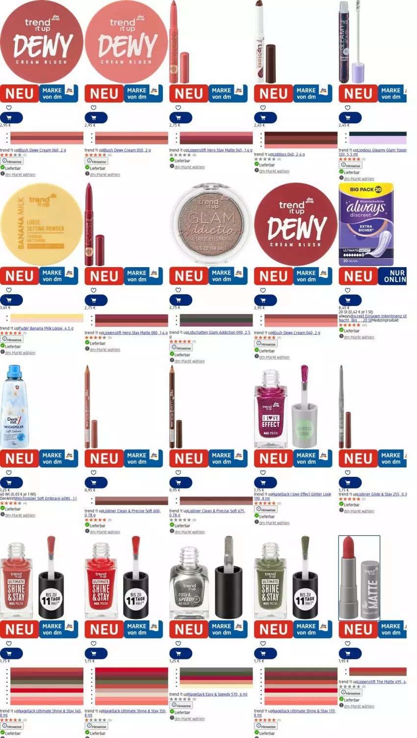 Aktueller Prospekt Dm Drogerie - Prospekte - von 28.07 bis 06.08.2025 - strona 14 - produkty: Alwa, Always, Discreet, Effect, eis, hero, lack, Lipgloss, Lippenstift, Loose, medizinprodukt, Nagellack, spee, Ti