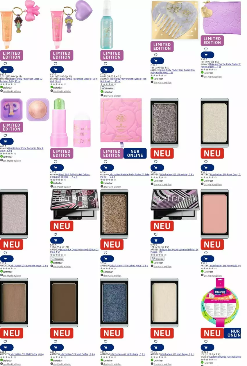 Aktueller Prospekt Dm Drogerie - Prospekte - von 28.07 bis 06.08.2025 - strona 4 - produkty: eis, fairy, gin, kraft, Lipgloss, Make-up, Palette, spielzeug, Tasche, Ti, uhr, vita, vitakraft