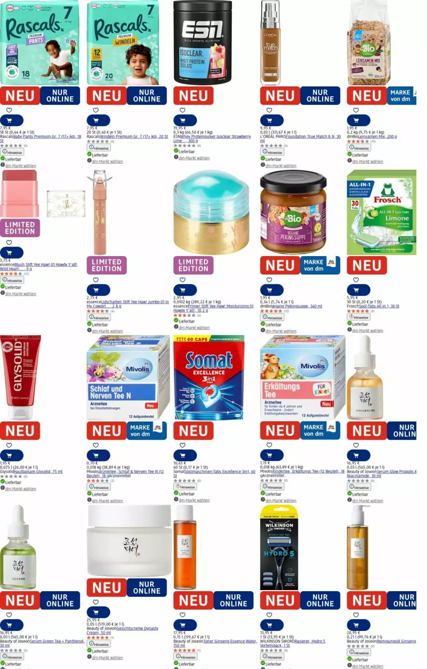 Aktueller Prospekt Dm Drogerie - Prospekte - von 28.07 bis 06.08.2025 - strona 7 - produkty: balsam, beutel, bio, cin, creme, eis, elle, erde, Erkältungs, Frosch, Gesichtscreme, gin, green tea, jumbo, Kinder, l'oreal, Panthenol, Pants, Propolis, Reinigung, rum, Serum, sim, somat, spülmaschinen, suppe, tee, Ti, Toner, uhr, Wild, wilkinson, windeln