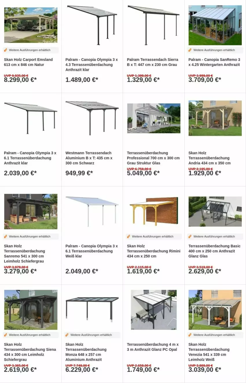 Aktueller Prospekt Obi - Prospekte - von 07.01 bis 15.01.2025 - strona 5 - produkty: Carport, Garten, Holz, natur, Ria, siena, Sierra, Terrassenüberdachung