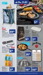 Gazetka promocyjna Aldi Nord - Aldi-Aktuell - Gazetka - ważna od 23.07 do 23.07.2022 - strona 21 - produkty: auer, aufbewahrungstasche, batterie, batterien, besteck, beutel, burger, dell, edelstahl, eier, eis, elle, fenster, flasche, Germ, gin, grill, Grillpfanne, Holz, holzkohle, jim beam, küche, lamm, Lampe, lightzone, maille, möbel, Mode, Ofen, ombra, pfanne, pfannen, Rauch, regal, rwe, Schal, Schale, Schrank, schwein, sonnenspray, Sport, sporttasche, steak, Tasche, taschen, taschenlampe, Ti, wasser, wein, ZTE