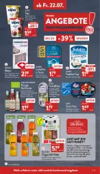 Gazetka promocyjna Aldi Nord - Aldi-Aktuell - Gazetka - ważna od 23.07 do 23.07.2022 - strona 33 - produkty: aldi, almare, alpro, angebot, angebote, aqua, Becher, bio, creme, drink, elle, feta, filet, filets, fisch, flasche, hering, Herings, kräuter, lachs, lachsfilet, lysell, mac, matjes, natur, Nordsee, rezept, Ria, ring, saft, säfte, salakis, sauce, soja, Ti, tisch, tomate, tomaten