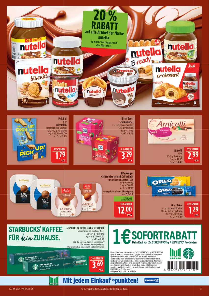 Aktueller Prospekt Marktkauf - Prospekt - von 29.03 bis 04.04.2026 - strona 27 - produkty: bett, coupon, coupons, eis, elle, espresso, kaffee, kaffeemaschine, LG, nespresso, reis, rwe, sofortrabatt, starbucks, Ti, ZTE