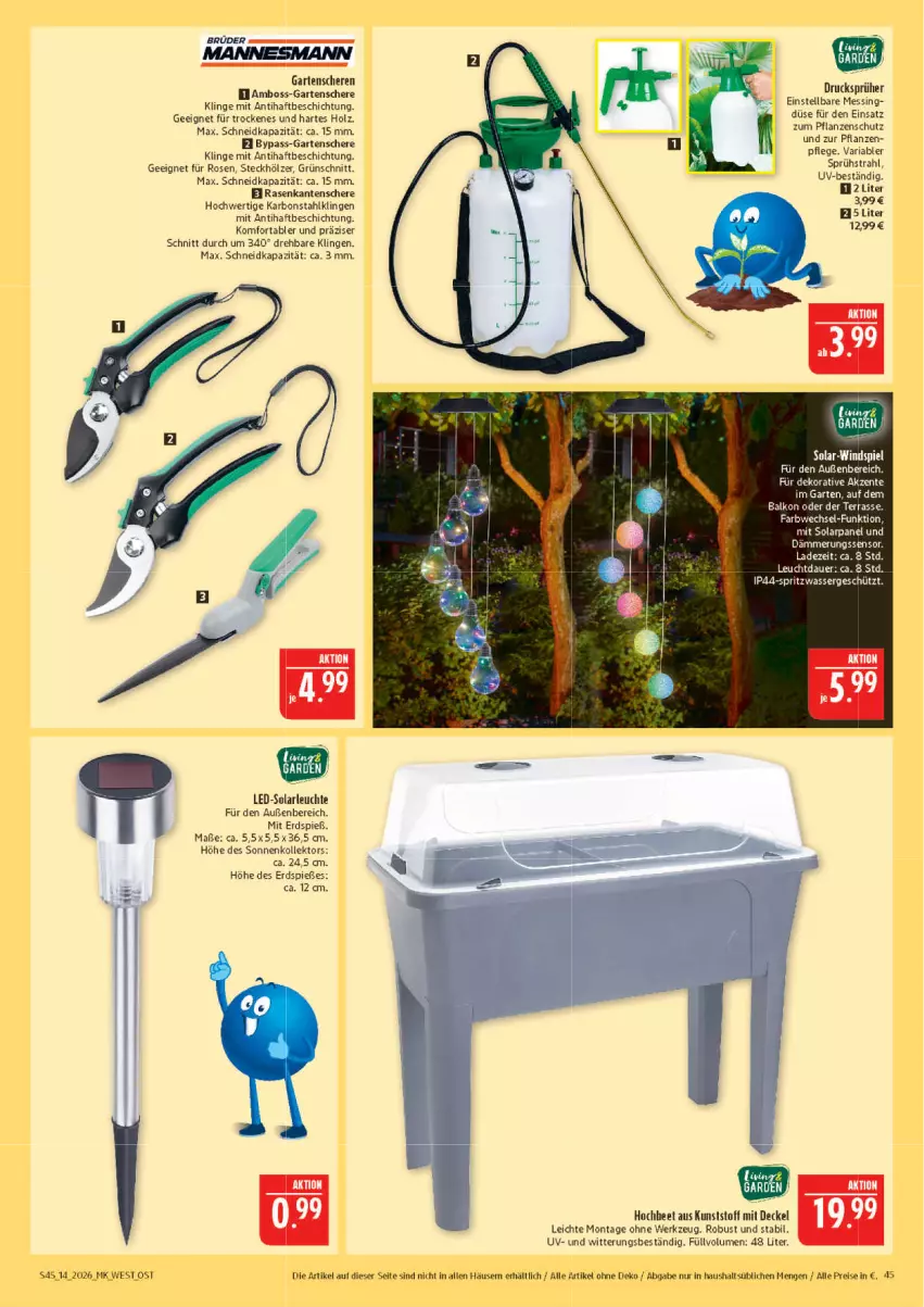 Aktueller Prospekt Marktkauf - Prospekt - von 29.03 bis 04.04.2026 - strona 45 - produkty: auer, boss, decke, Deckel, eis, ente, Garten, Gartenschere, Holz, led-solarleuchte, Leuchte, pflanze, pflanzen, rasen, reis, Ria, rosen, Schere, solarleuchte, Ti, werkzeug