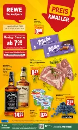 Gazetka promocyjna Rewe - REWE Ihr Kaufpark - Gazetka - ważna od 21.05 do 21.05.2022 - strona 1 - produkty: aktionspreis, almighur, almighurt, angebot, angebote, beere, beeren, braten, ehrmann, ehrmann almighurt, eis, elle, heidelbeere, heidelbeeren, Heu, jack daniel, Jack Daniel’s, kotelett, milka, milka schokolade, nackenkoteletts, reis, rum, saft, Schal, Schale, schoko, schokolade, schwein, schweine, schweinenacken, tennessee whiskey, Ti, uhr, wein, weine, whiskey