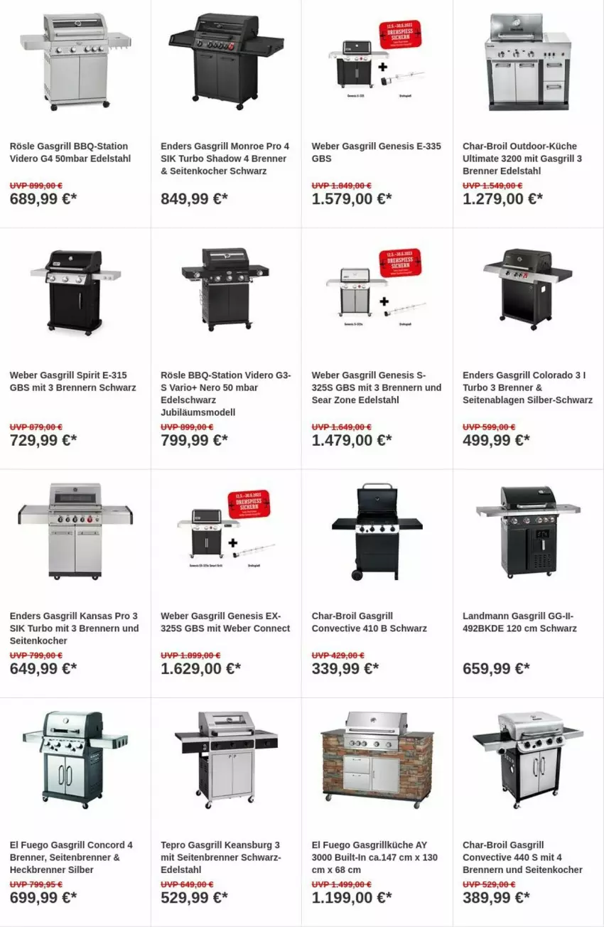 Aktueller Prospekt Obi - Prospekte - von 13.06 bis 21.06.2023 - strona 11 - produkty: char-broil, dell, edelstahl, enders, gasgrill, grill, Jubiläums, Kocher, küche, Mode, nero, rösle, tepro, Ti, weber