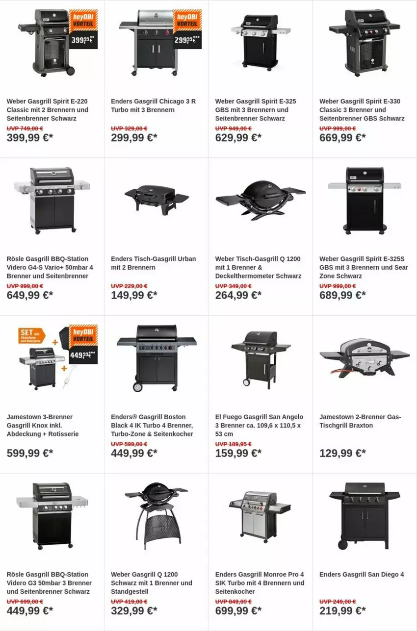 Aktueller Prospekt Obi - Prospekte - von 13.06 bis 21.06.2023 - strona 6 - produkty: decke, Deckel, enders, gasgrill, grill, Kocher, lack, rösle, thermometer, Ti, tisch, tischgrill, weber