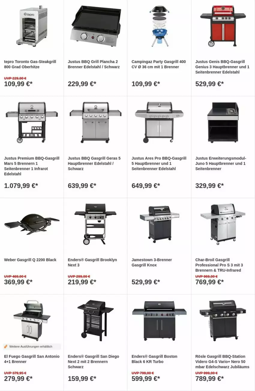 Aktueller Prospekt Obi - Prospekte - von 13.06 bis 21.06.2023 - strona 9 - produkty: campingaz, char-broil, edelstahl, enders, gasgrill, grill, Jubiläums, lack, mars, nero, rösle, rwe, steak, tepro, Ti, weber