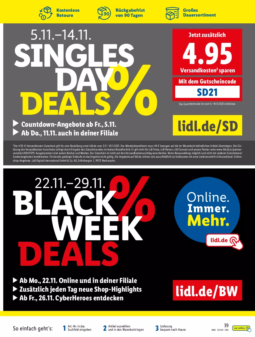 Aktueller Prospekt Lidl - Aktuelle Onlineshop-Highlights - von 01.11 bis 30.11.2021 - strona 39