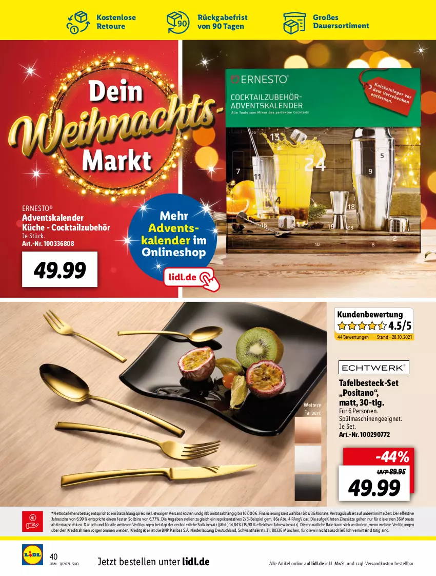 Aktueller Prospekt Lidl - Aktuelle Onlineshop-Highlights - von 01.11 bis 30.11.2021 - strona 40