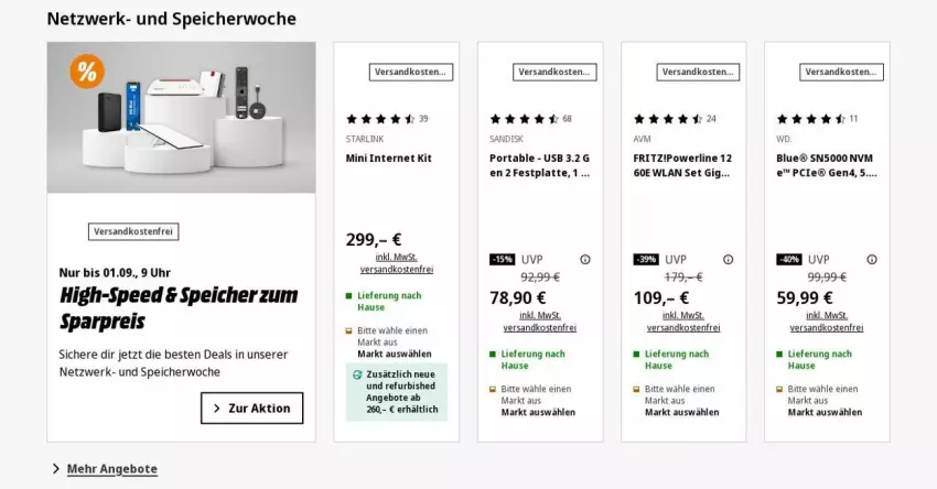 Aktueller Prospekt Saturn - Prospekte - von 25.08 bis 03.09.2025 - strona 3 - produkty: angebot, angebote, eis, festplatte, fritz, latte, ndk, reis, spee, Ti, uhr, usb, versandkostenfrei