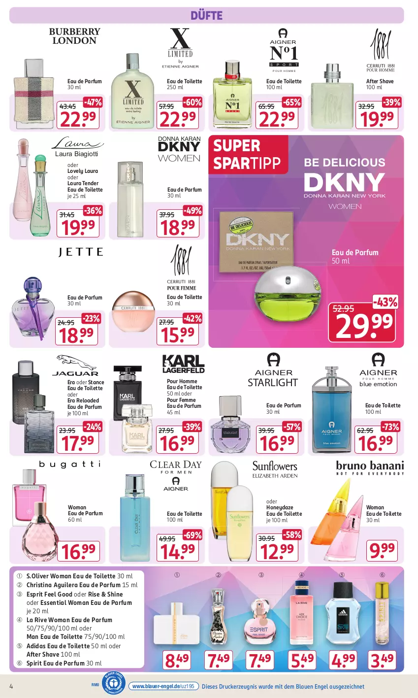 Aktueller Prospekt Rossmann - Prospekte - von 15.04 bis 19.04.2024 - strona 6 - produkty: Adidas, after shave, auer, drucker, Eau de parfum, eau de parfum 30 ml, eau de parfum 50 ml, eau de toilette, eau de toilette 100 ml, eau de toilette 30 ml, eau de toilette 50 ml, Engel, esprit, kerze, La Rive, laura biagiotti, olive, parfum, rel, s.oliver, spartipp, starlight, tender, Ti