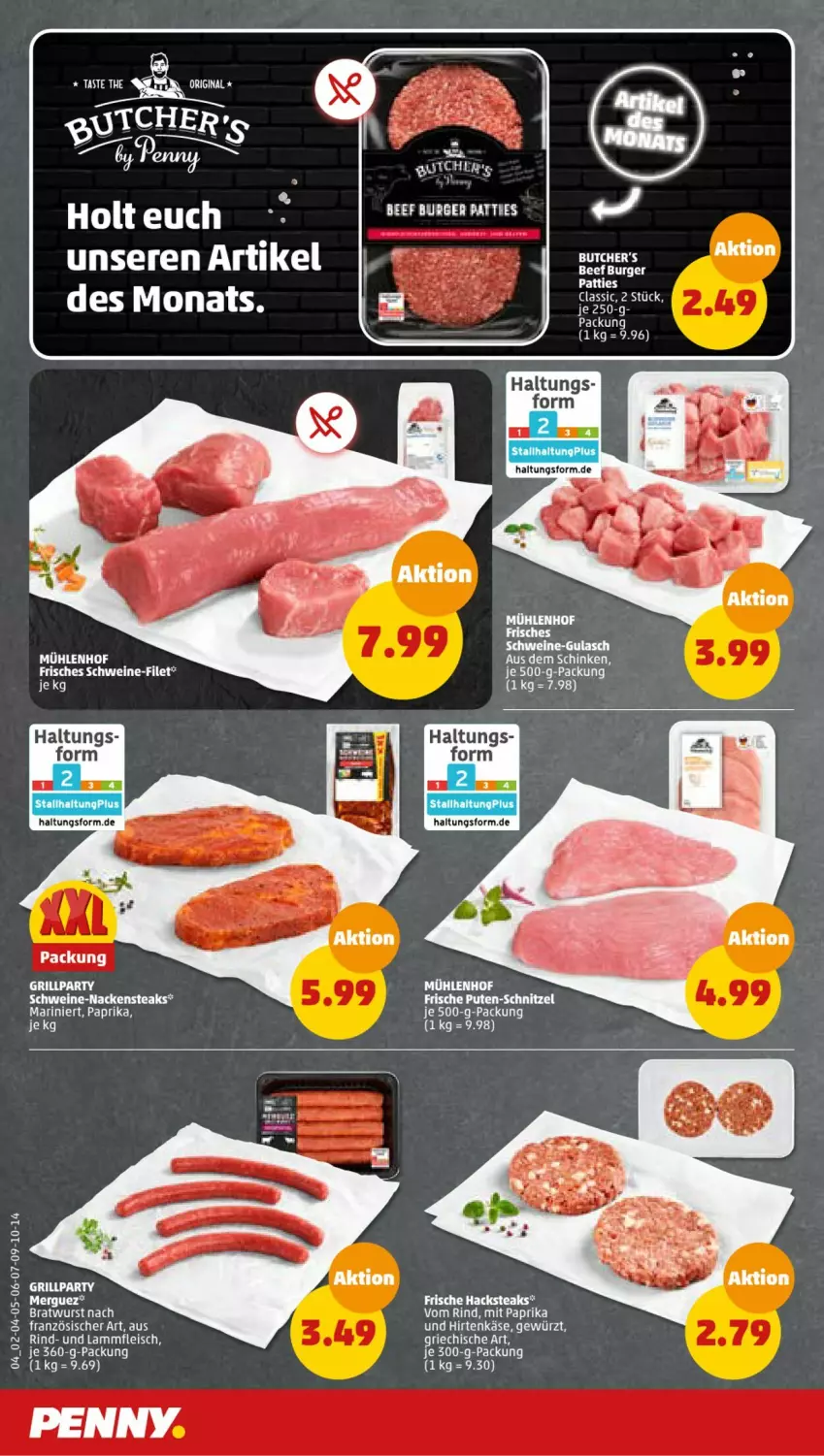 Aktueller Prospekt Penny - Prospekte - von 03.07 bis 08.07.2023 - strona 4 - produkty: beef, bratwurst, burger, eis, fleisch, gewürz, grill, gulasch, hirtenkäse, Käse, lamm, Lammfleisch, mit paprika, Nackensteak, nackensteaks, paprika, rind, ritter, schwein, schweine, steak, steaks, tee, Ti, wein, weine, wurst