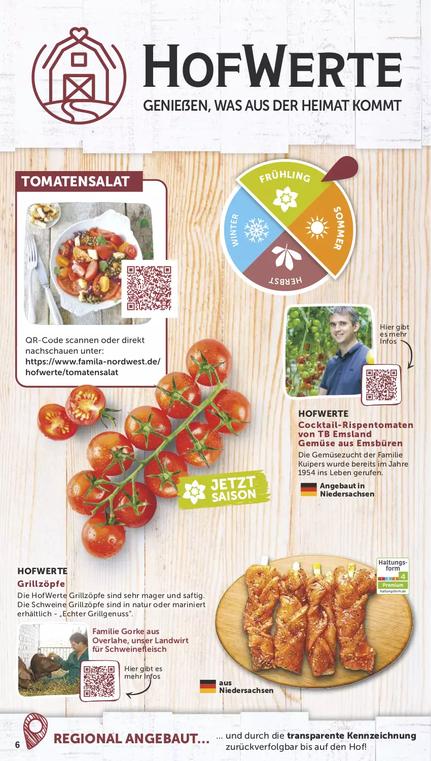 Aktueller Prospekt Famila - Prospekte - von 21.05 bis 25.05.2024 - strona 6 - produkty: Bau, cocktail, eis, ente, fleisch, grill, LG, natur, nuss, rispentomaten, sac, saft, salat, schwein, schweine, schweinefleisch, Ti, tomate, tomaten, wein, weine