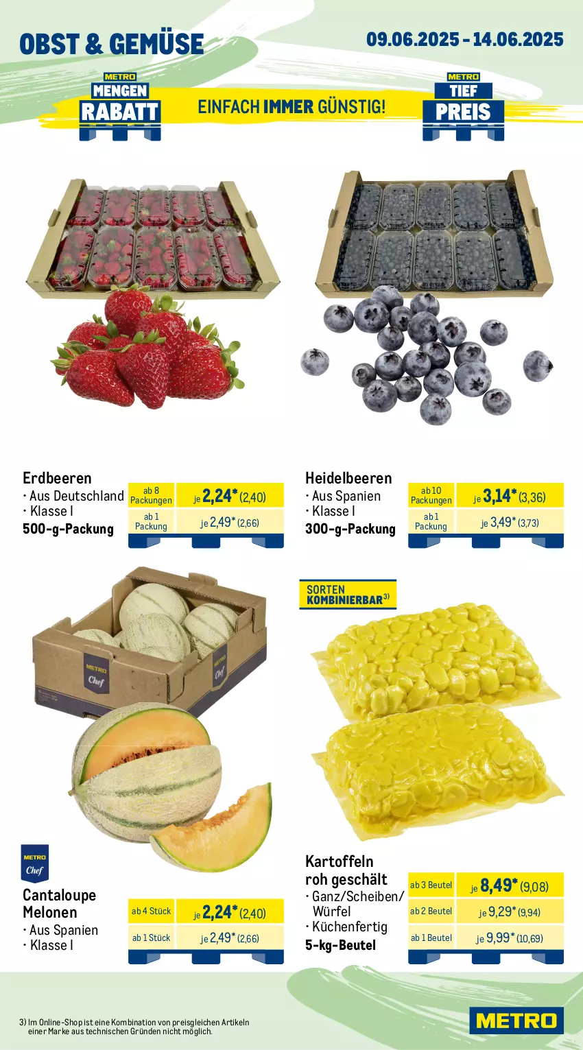 Aktueller Prospekt Metro - Wochen-Angebote Gastro - von 09.06 bis 14.06.2025 - strona 7 - produkty: angebot, Becher, beere, beeren, beutel, eis, erdbeere, erdbeeren, filet, fisch, fleisch, früchte, garnelen, heidelbeere, heidelbeeren, kartoffel, kartoffeln, küche, Küchen, lack, meeresfrüchte, melone, melonen, Metro, obst, reis, Schal, Schale, Ti, tiefpreis, Waage, würfel, Zander