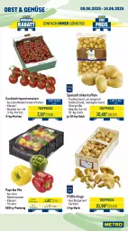 Gazetka promocyjna Metro - Wochen-Angebote Gastro - Gazetka - ważna od 14.06 do 14.06.2025 - strona 8 - produkty: bag-in-box, butter, cocktail, edamer, eis, Frühkartoffeln, gouda, kartoffel, kartoffeln, korb, LG, mac, meggle, mehl, milch, milram, obst, paprika, paprika mix, Pfifferlinge, reis, rispentomaten, sac, sahne, schlagsahne, speisefrühkartoffeln, Ti, tiefpreis, tomate, tomaten