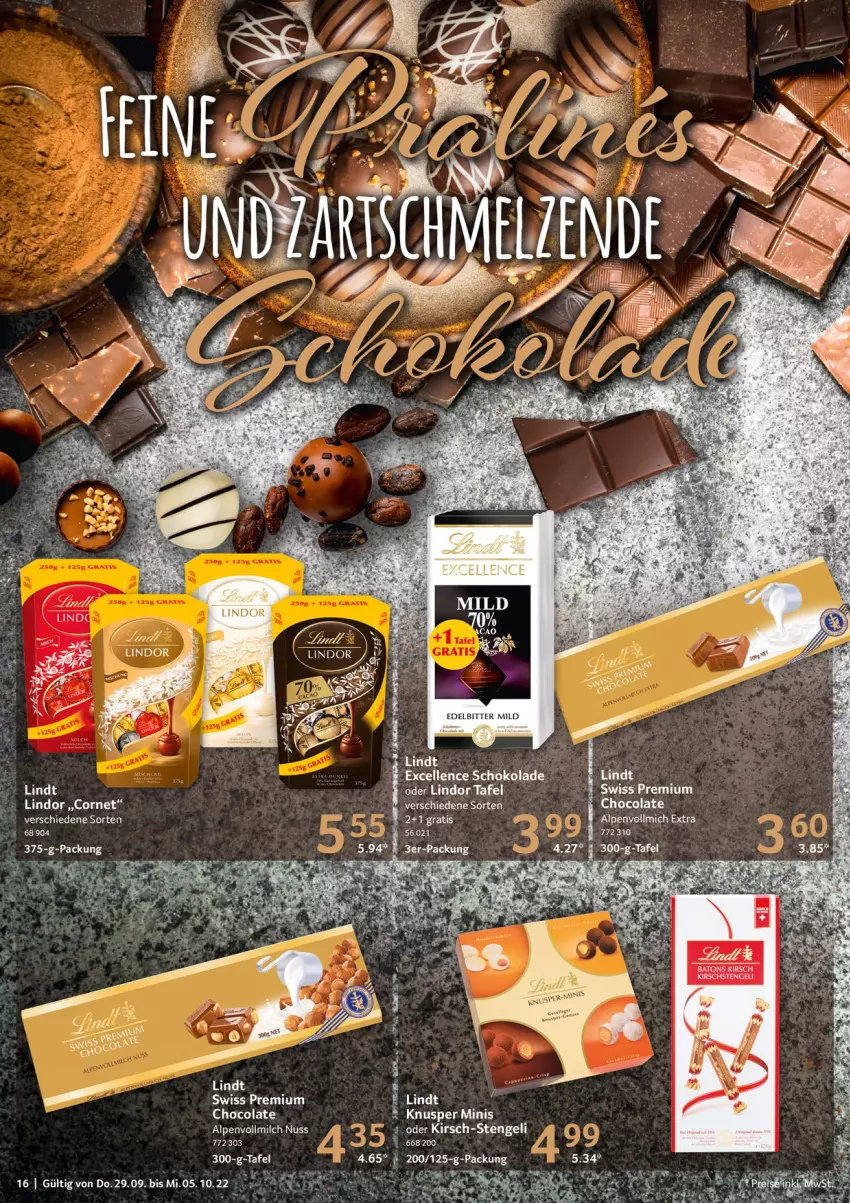 Aktueller Prospekt Selgros - Food - von 29.09 bis 05.10.2022 - strona 16 - produkty: cola, elle, Engel, kirsch, lindor, lindt, schoko, schokolade, tee, Ti