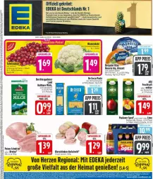 Gazetka promocyjna Edeka - Prospekte - Gazetka - ważna od 14.03 do 14.03.2026 - strona 1 - produkty: aufschnitt, bavaria blu, bergader, beutel, bier, bierschinken, blume, blumen, blumenkohl, braten, De Cecco, deka, ecco, ente, flasche, frucht, fruchtsaft, gin, haltbare milch, hartweizen, Käse, limo, milch, Nektar, orange, pasta, Paula, paulaner, pute, Ria, saft, schinken, schnitzel, Spezi, tafeltrauben, Ti, trauben, zitrone