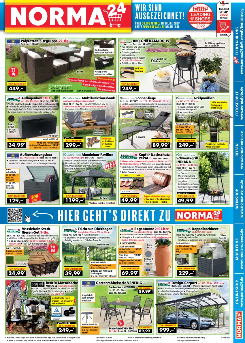 Aktueller Prospekt Norma - Norma - von 21.07 bis 07.08.2022 - strona 1 - produkty: ACC, accessoires, angebot, armlehnen, aufbewahrungsbox, auflagenbox, bambus, Bank, Bau, Bona, braun, Brei, Carport, decke, Deckel, eis, elle, Garten, gartentisch, glasplatte, grill, grillfläche, Grillpavillon, grillrost, hocker, Holz, Kette, kissen, kraft, kunstrasen, latte, leine, LG, Liege, messer, möbel, Mode, moskitonetz, ndk, pavillon, pflanze, pflanzen, rasen, Rauch, reis, riegel, Rückenkissen, rückenlehne, rwe, schlauch, senf, sessel, Sitzauflage, sitzkissen, sonnenliege, Spezi, stapelstuhl, stuhl, Ti, Tiere, tiernahrung, tisch, Wanne, wasser, wein, weine, weinshop, ZTE